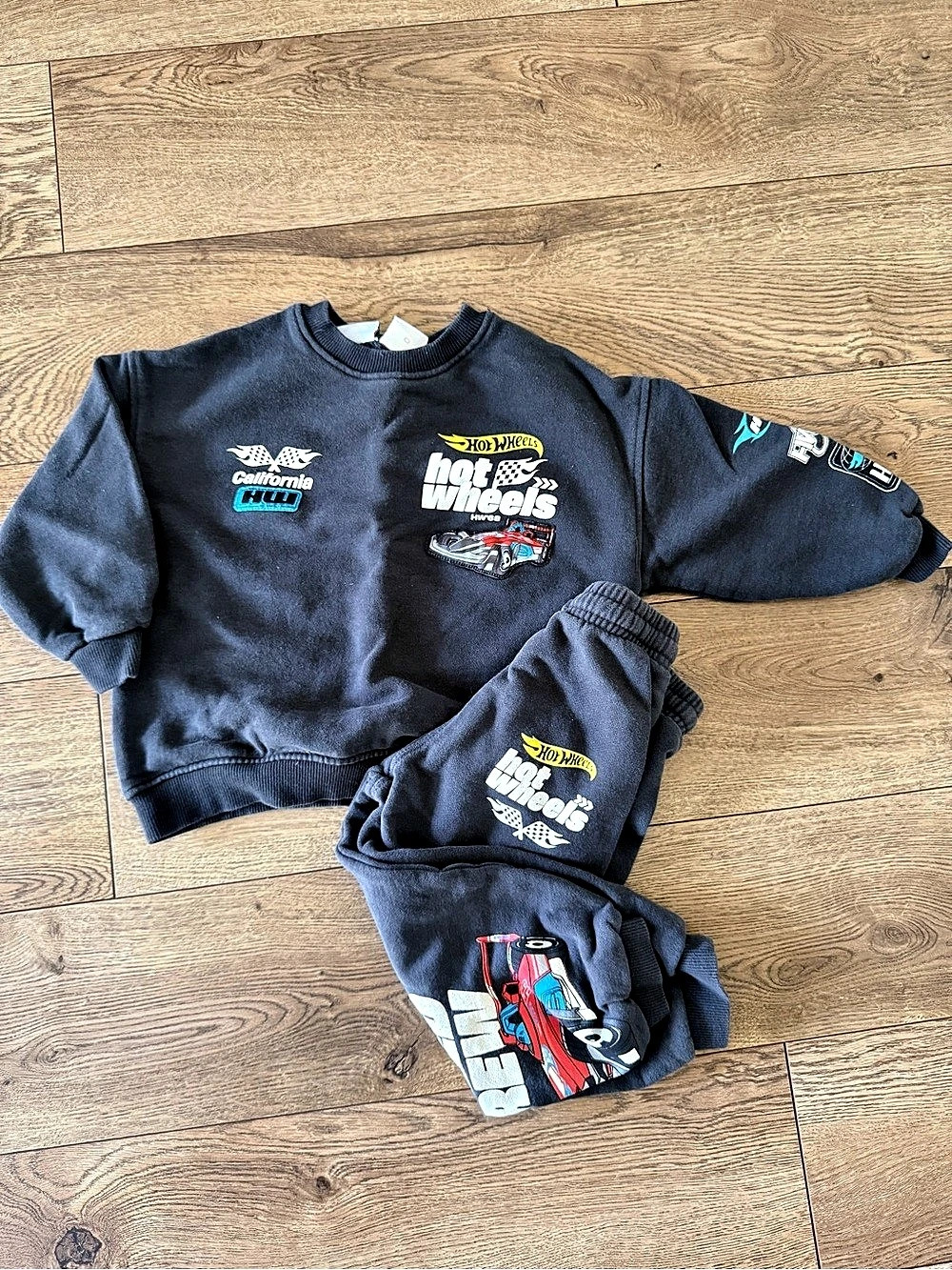 Zara Boys Hot Wheels California Speed Crew Hot Wheels Size 6 Black Cotton Set